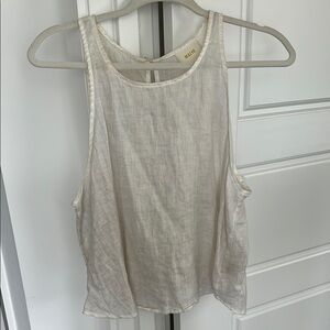 Anthropologie Maeve Ivory Linen Tank Top